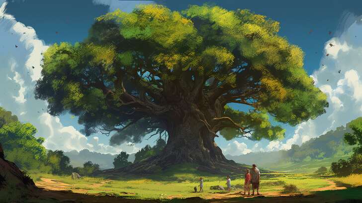 Sunset Maple — elegant family tree background design